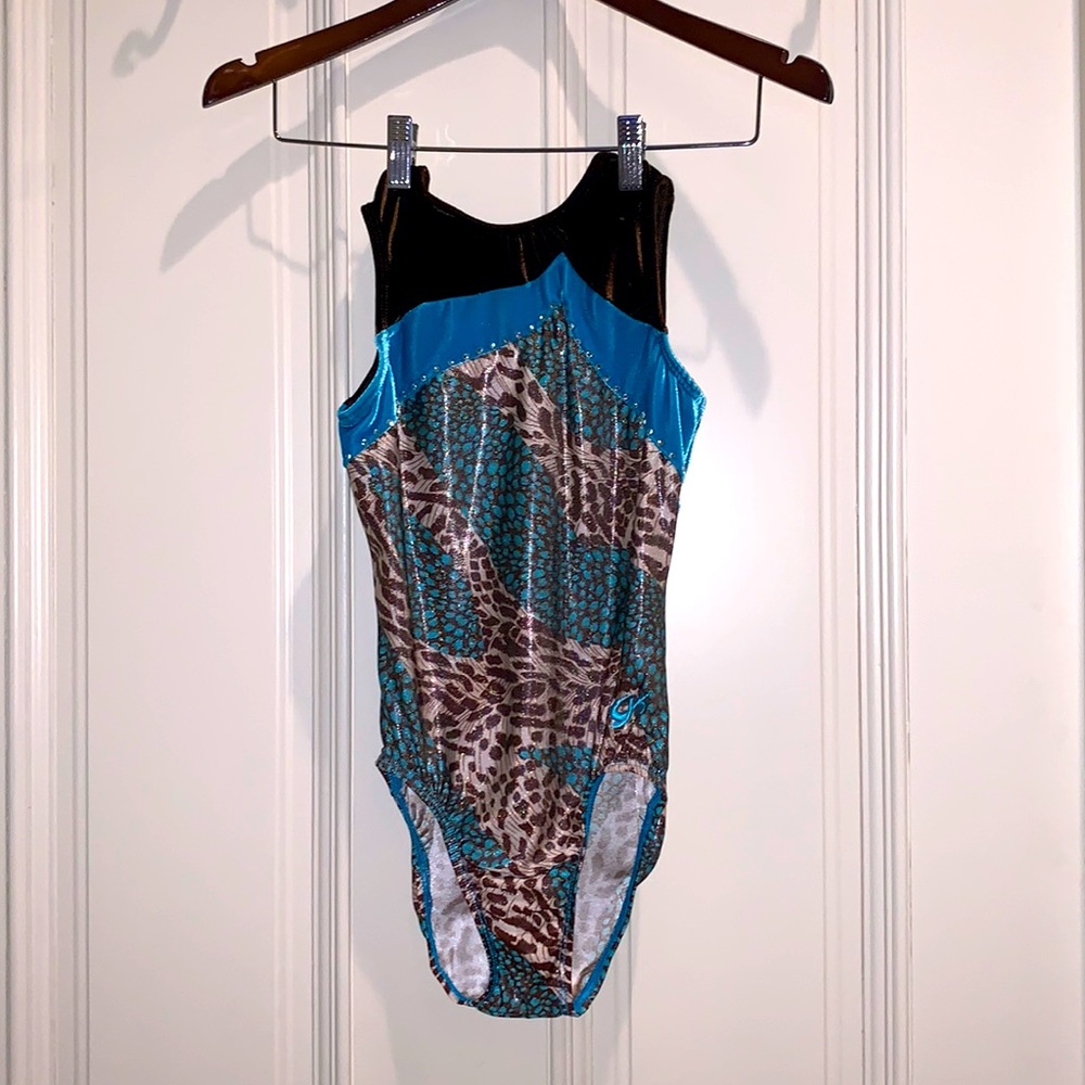 GK from Elite Gymnastics leotard, velvet and sequins